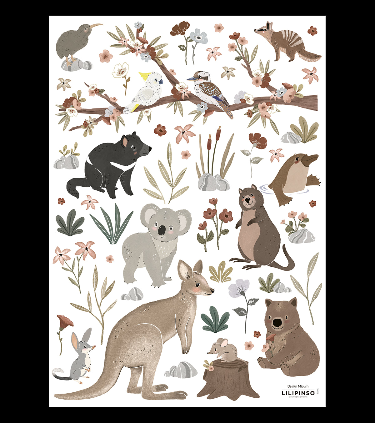 LILYDALE - Stickers muraux - Les animaux d'Australie