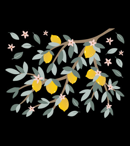 LOUISE - Grand sticker - Branches et citrons