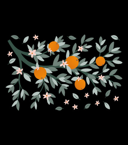 LOUISE - Grand sticker - Branches et oranges