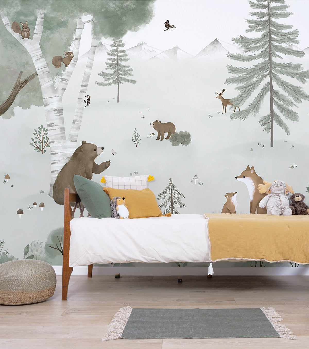 Papier peint panoramique animaux de la savane chambre enfant