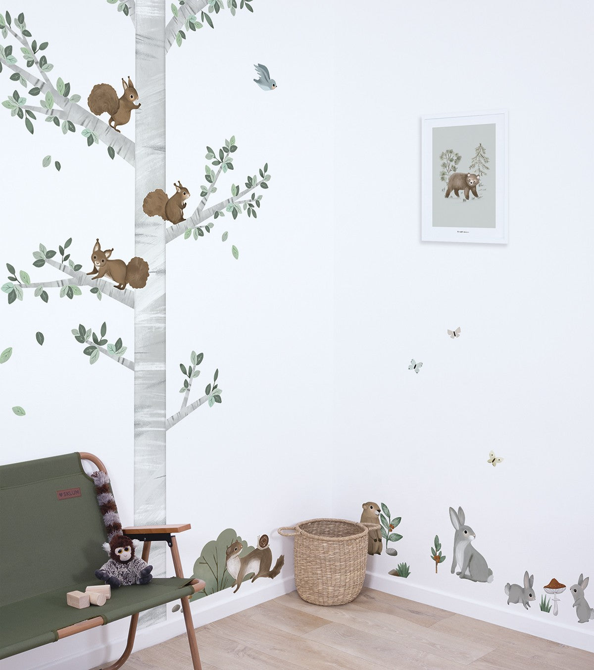 Runtoo Grand sticker mural arbre vert plante papillon stickers muraux pour  salon, chambre à coucher, salle de classe, chambre d'enfant décoration  murale Taille L : : Cuisine et Maison