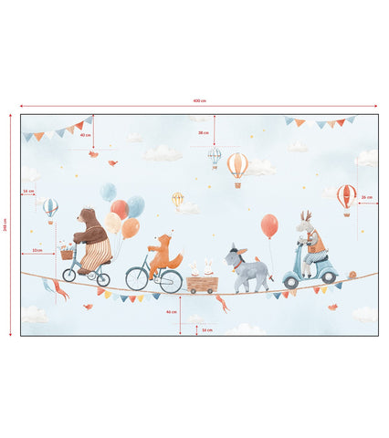 GENTLE FRIENDS - Papier peint panoramique - Animaux et ballons