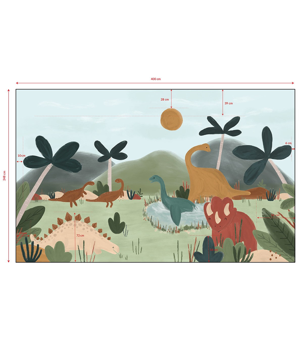 SUNNY - Papier peint panoramique - Dinosaures cool