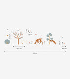 JÖRO - Stickers muraux - Forêt biche et animaux