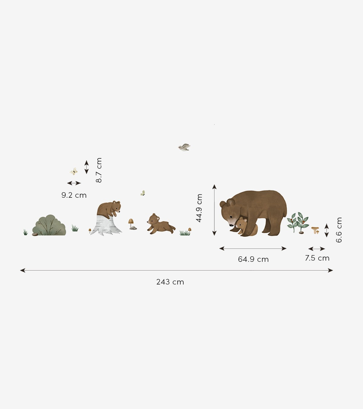 KHARU - Stickers muraux - La famille ours