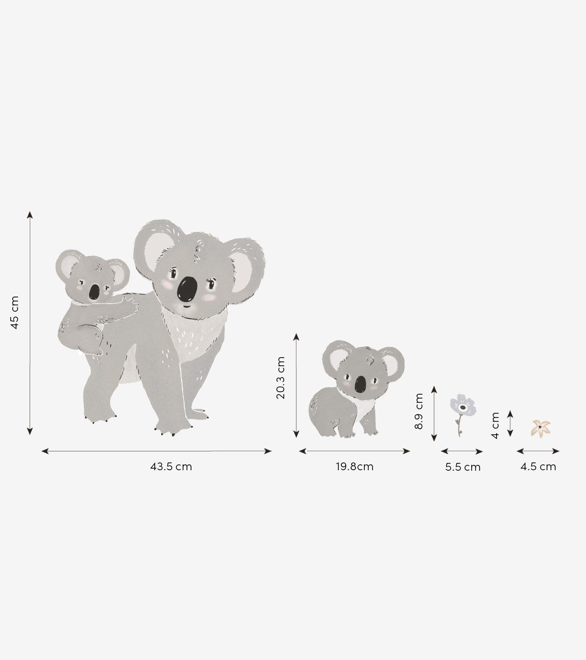 LILYDALE - Grand sticker - Famille koalas