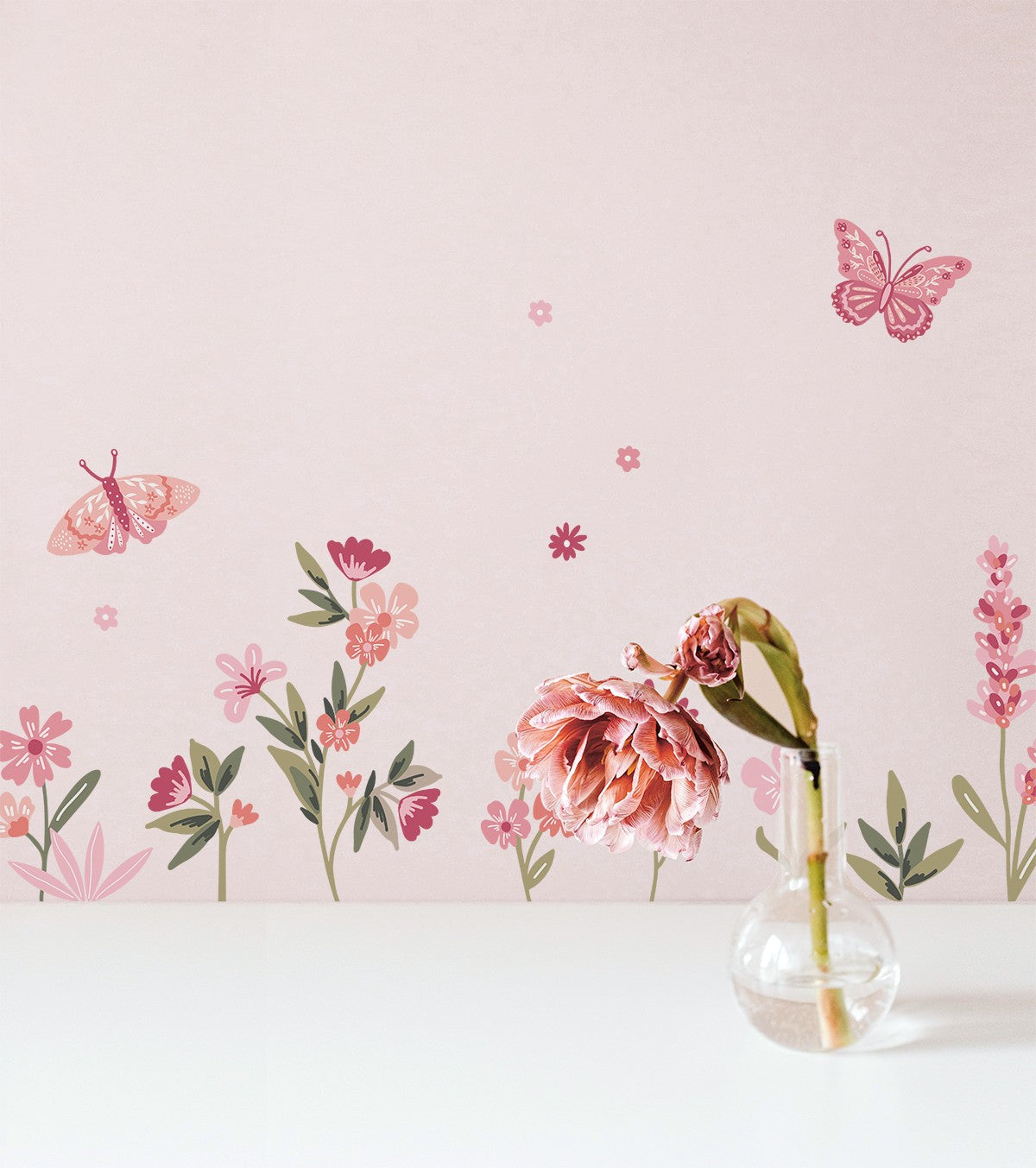 MAGENTA - Stickers muraux - Fleurs et papillons
