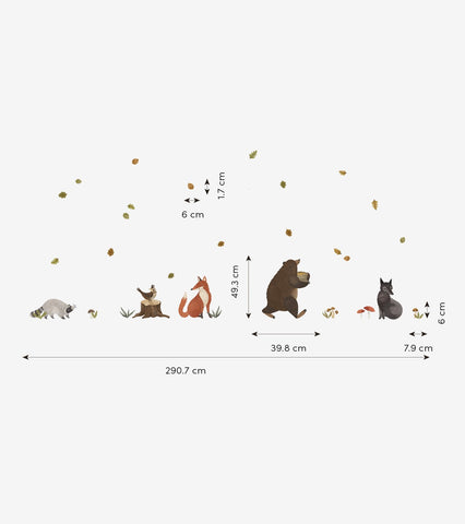 NORWOOD - Stickers muraux - L'ours et ses amis de la forêt