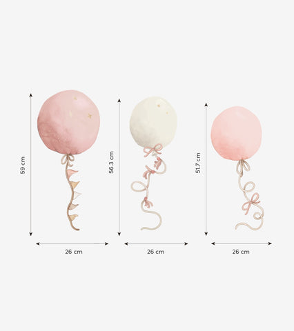SELENE - Grand sticker - Les ballons (roses)