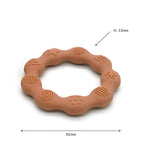 Lot de 2 anneaux de dentition en silicone - terracotta/sable